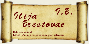Ilija Brestovac vizit kartica